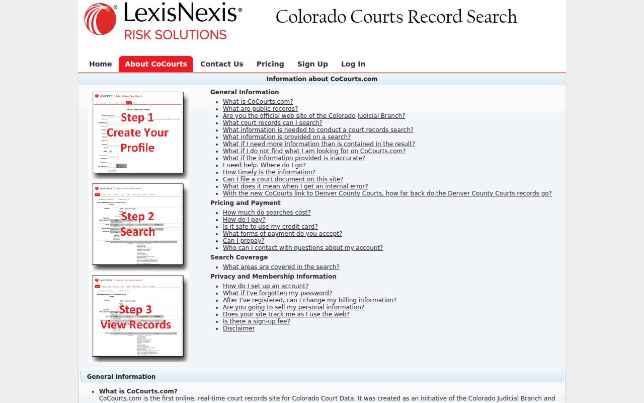 Boulder County court records CoCourts court data source