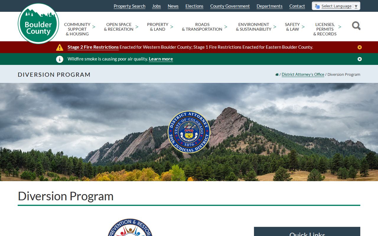 Boulder County criminal court records DA diversion program