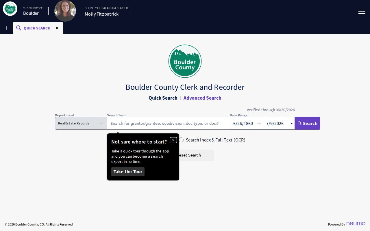 Boulder County court records Clerk and Recorder search