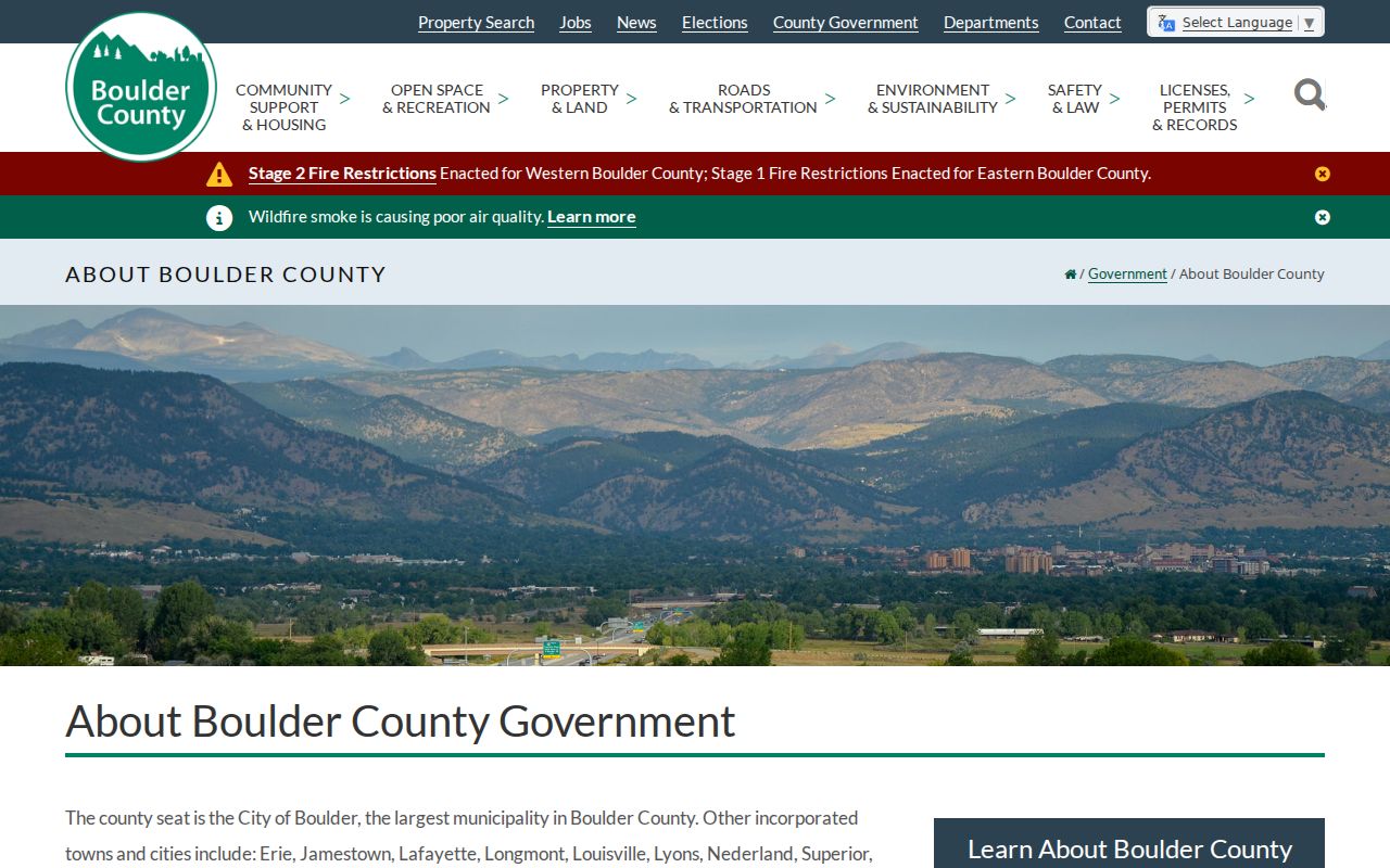 Boulder County court records county overview