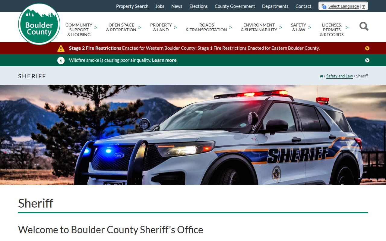 Boulder County court records Sheriff information