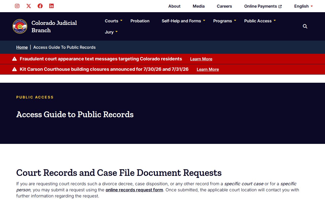 Boulder County court records Colorado Judicial Branch access guide