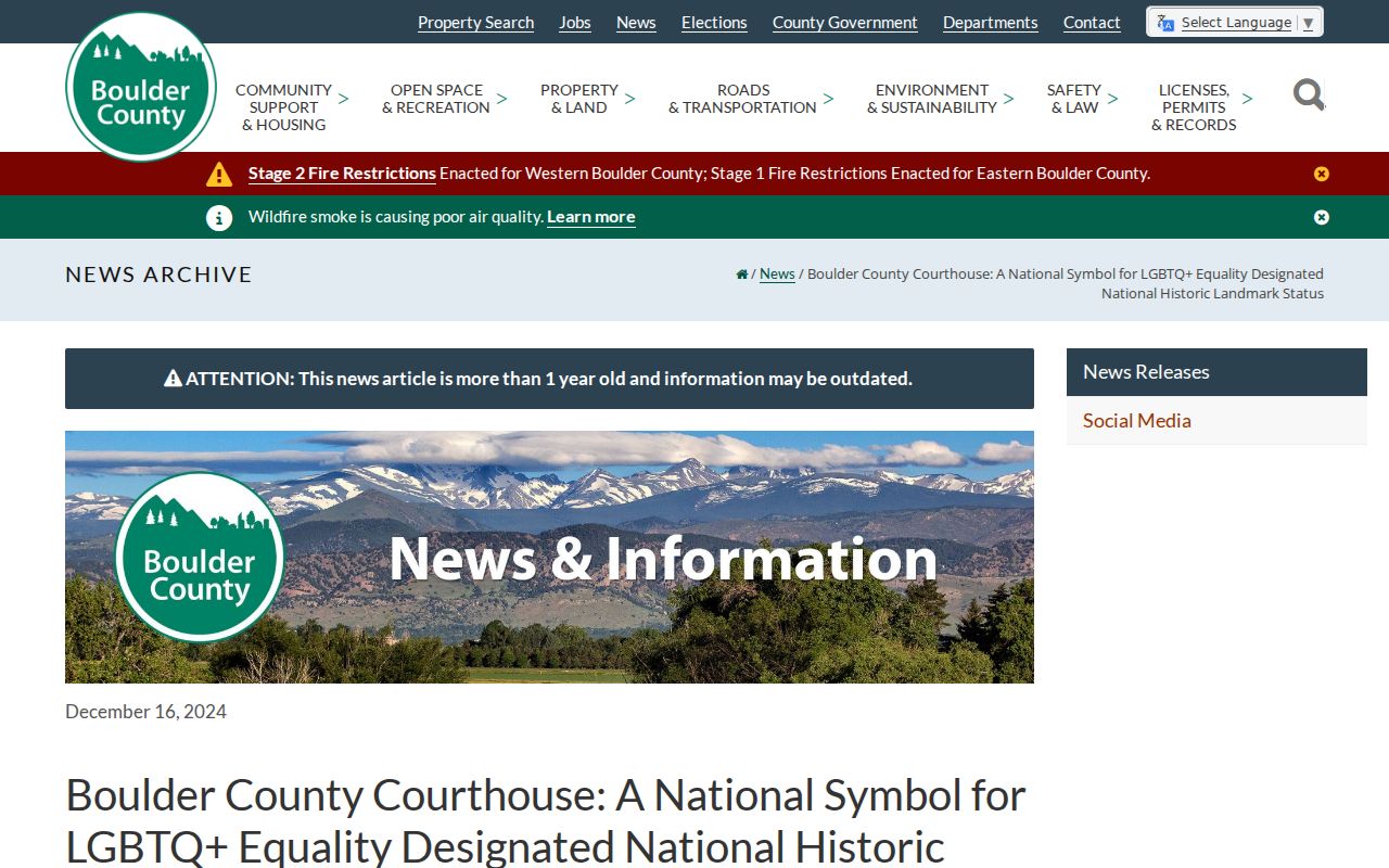 Boulder County marriage records historic courthouse landmark source
