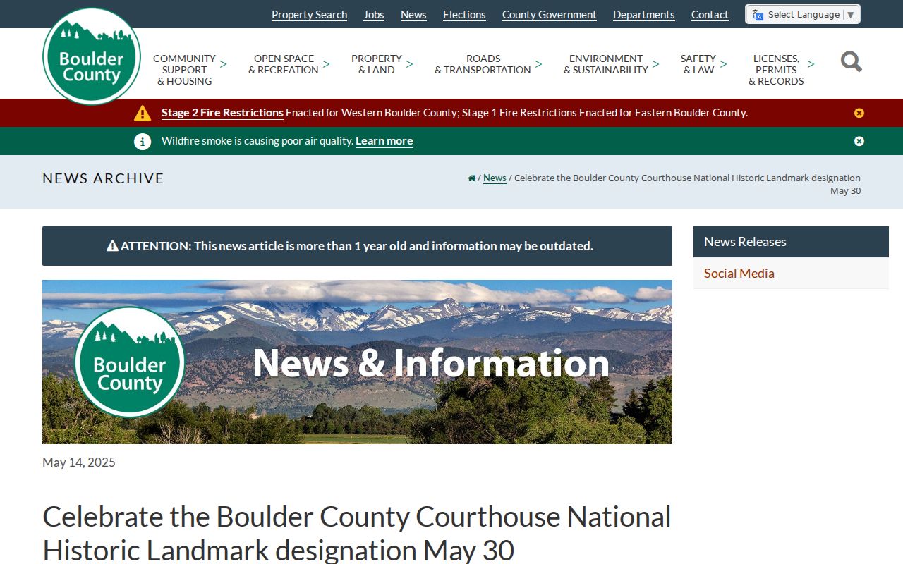 Boulder County marriage and divorce records historic courthouse context