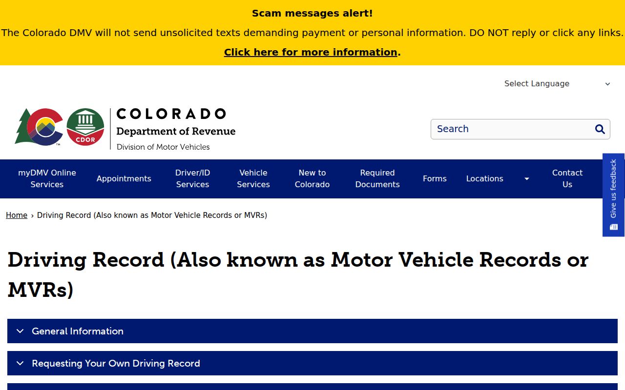 Boulder County traffic court records Colorado DMV motor vehicle record